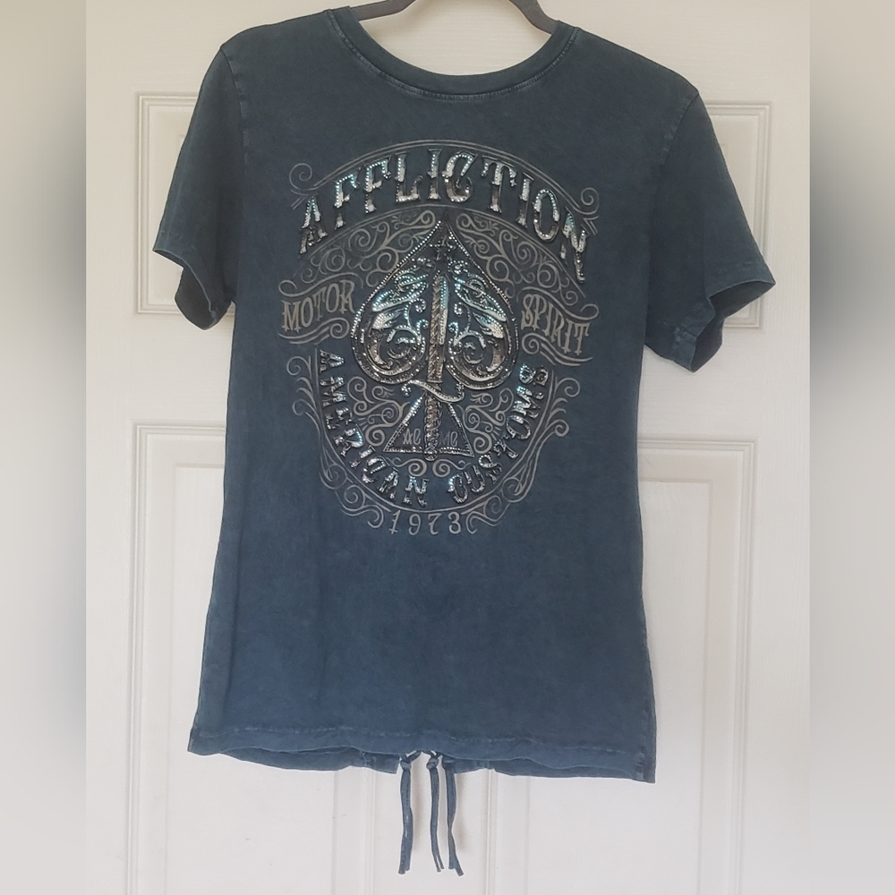 Affliction Dark Blue Graphic Tee (L)
